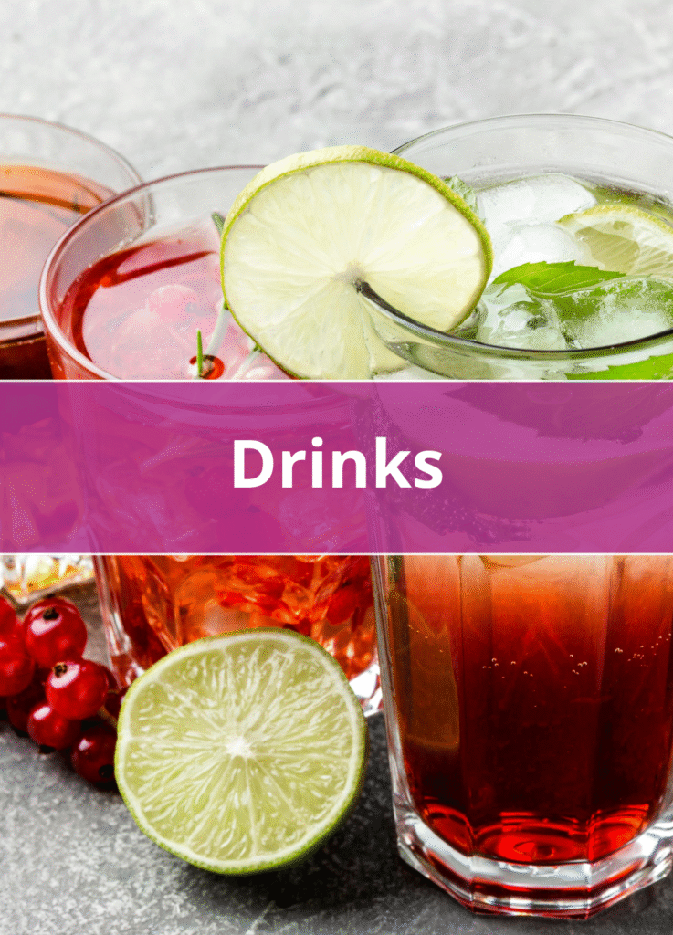 Refreshing glasses of fruit-infused drinks with lime, mint, and berries – perfect for hydration.