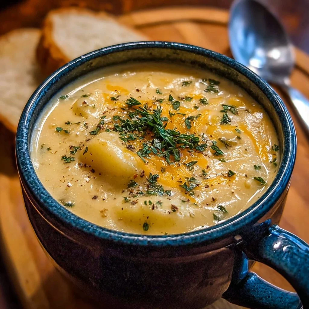 Cheddar Garlic Herb Potato Soup