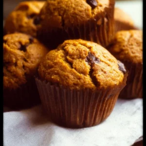 Freshly baked pumpkin muffins with a cozy fall vibe