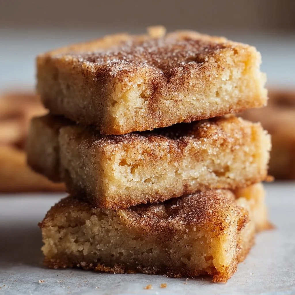 Delicious Cinnamon Sugar Blondies topped with sweet cinnamon sugar