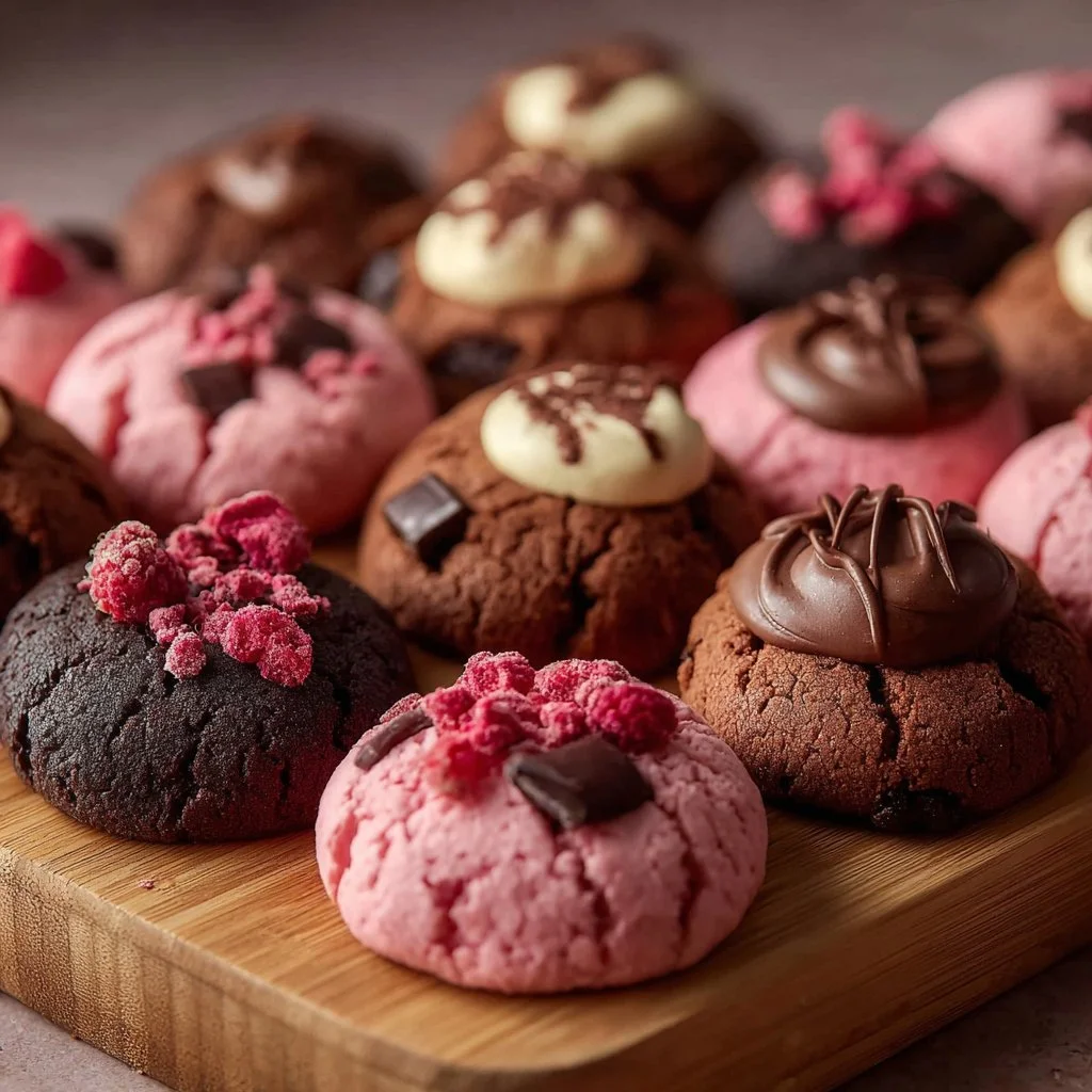 Delicious Valentine ganache cookies decorated for a romantic occasion.