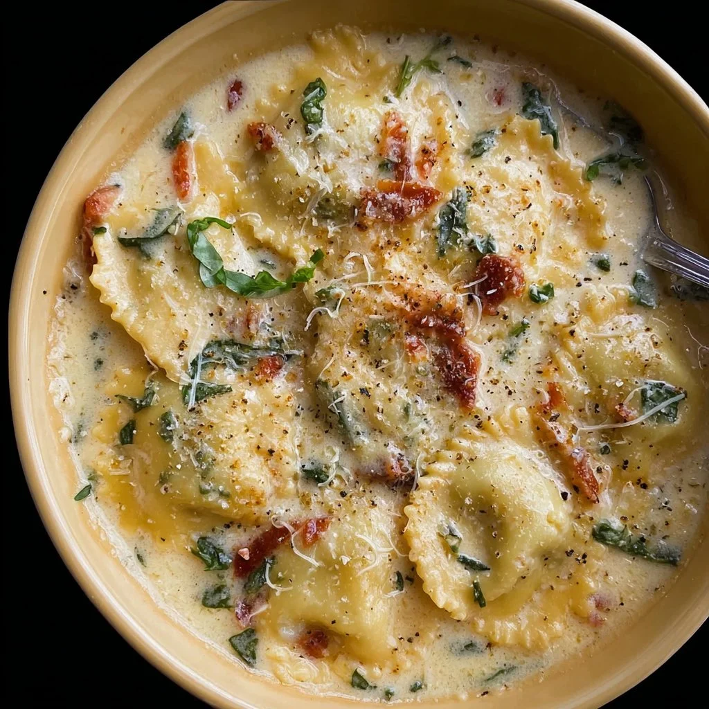 Creamy Tuscan Ravioli Soup: Comfort in Every Spoonful