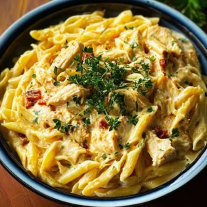 Crock Pot Creamy Cajun Chicken Pasta with vibrant ingredients and creamy sauce.