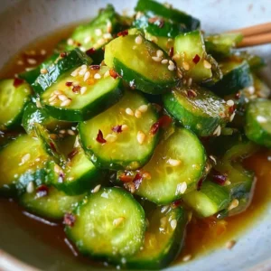A vibrant bowl of easy Asian cucumber salad with fresh ingredients