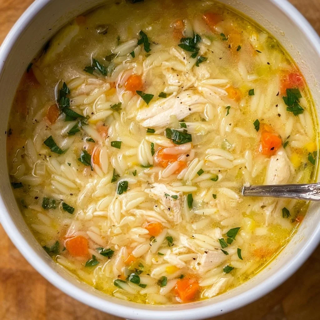Easy Lemon Chicken Orzo Soup