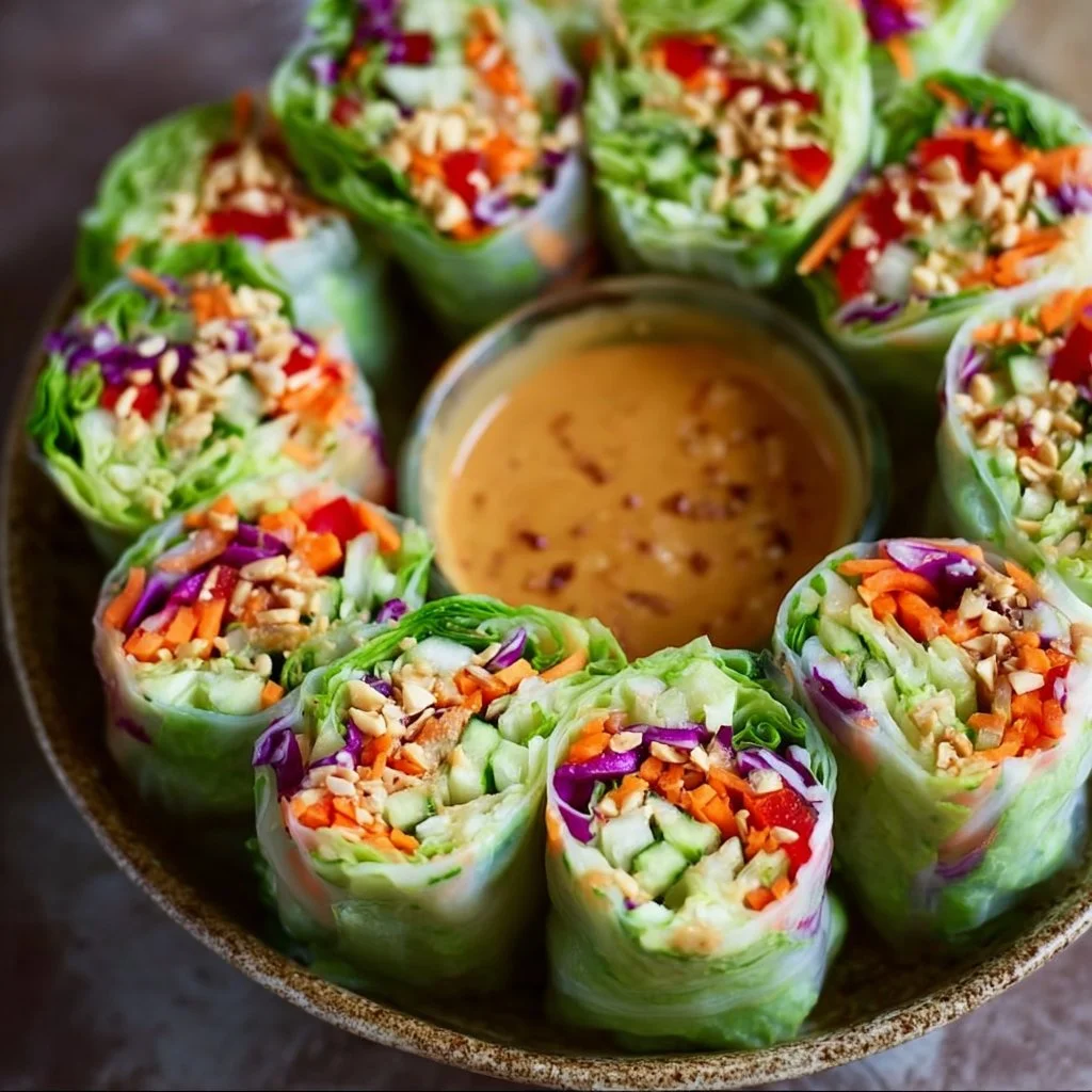 Fresh Spring Rolls with Peanut Sauce