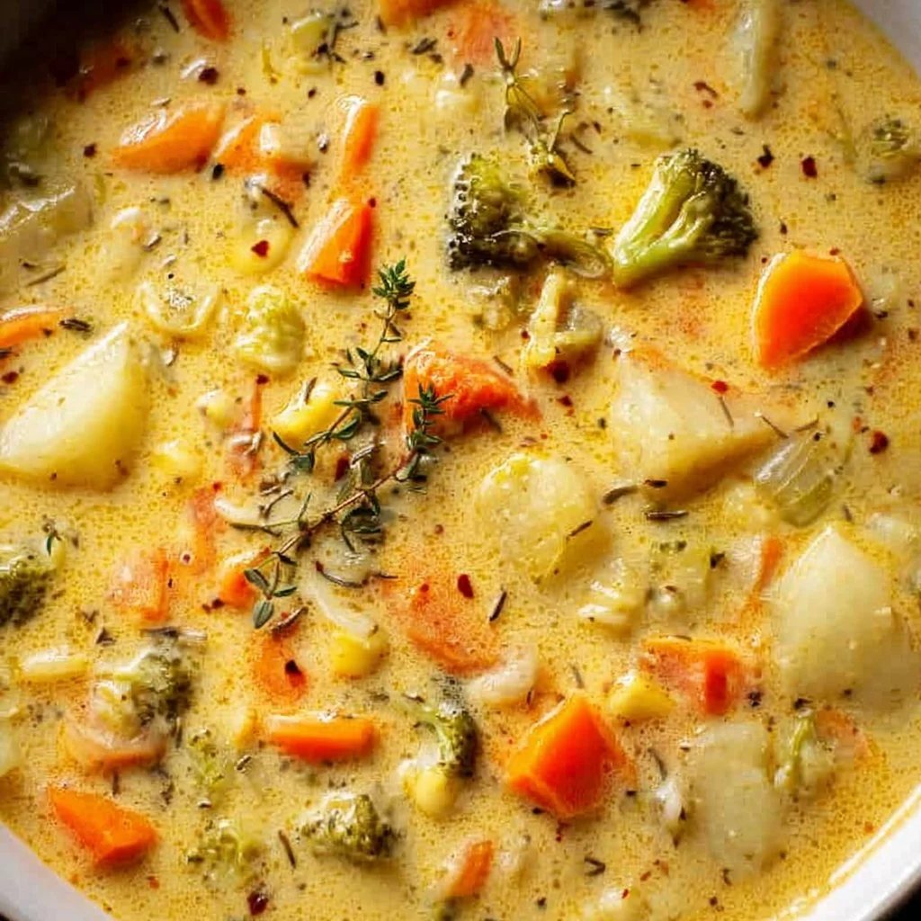 One Pot Creamy Vegetable Soup