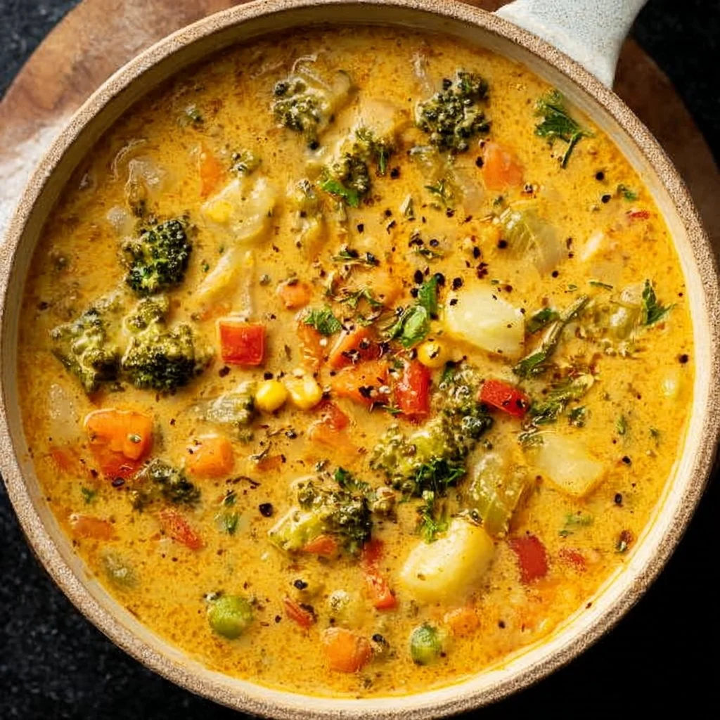 One Pot Creamy Vegetable Soup