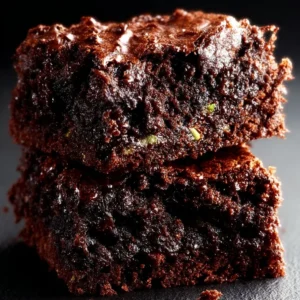 Delicious homemade zucchini brownies topped with chocolate frosting
