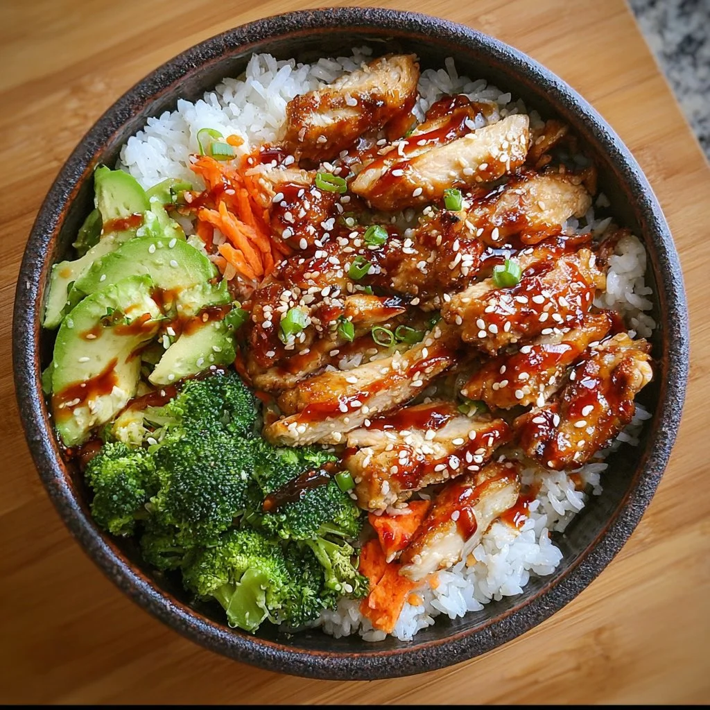 Delicious 30-minute teriyaki chicken bowl with vegetables and rice