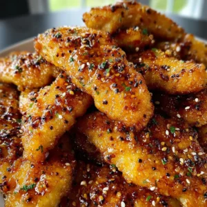 Air fryer honey butter garlic chicken tenders served with dipping sauce