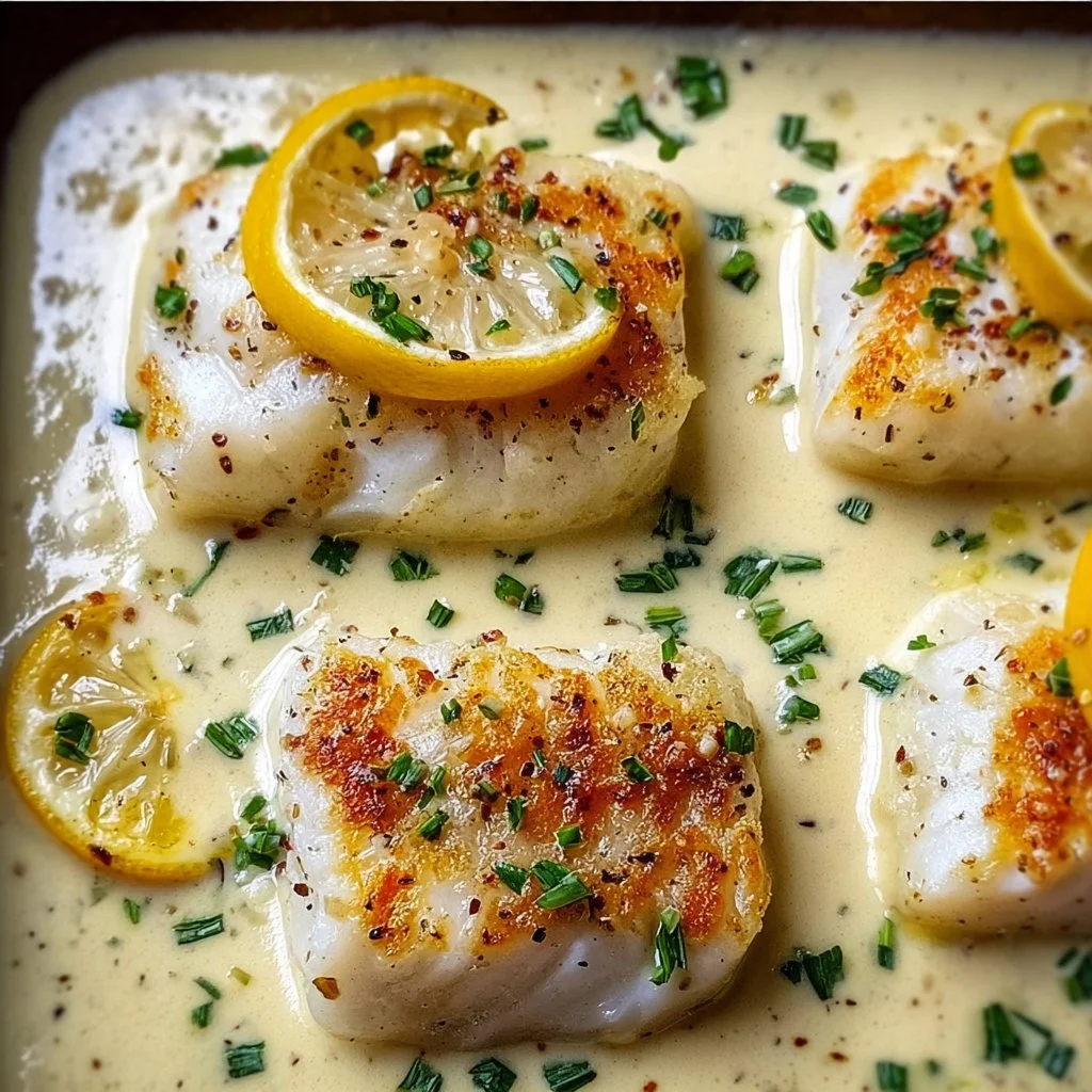 Baked Cod in Coconut Lemon Cream Sauce