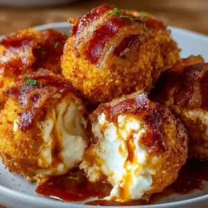 Buffalo Chicken Bombs with bacon and mozzarella filling