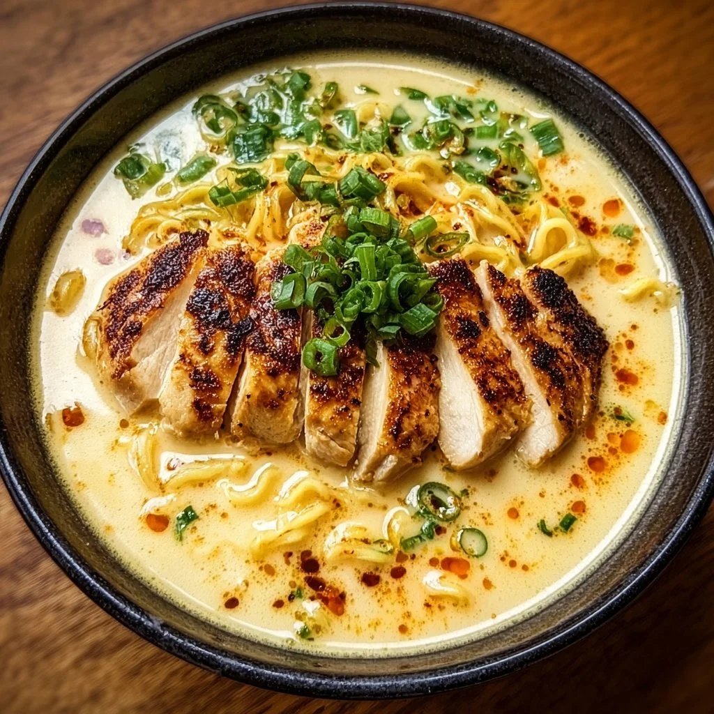 Creamy Garlic Chicken Ramen