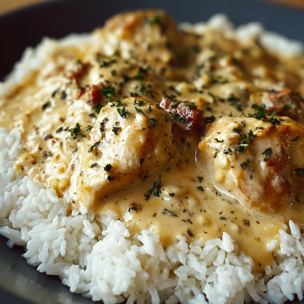 Creamy Smothered Chicken and Rice