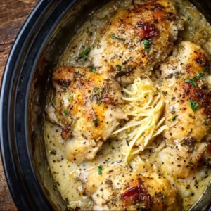 Crock Pot Angel Chicken dish served with rice and vegetables