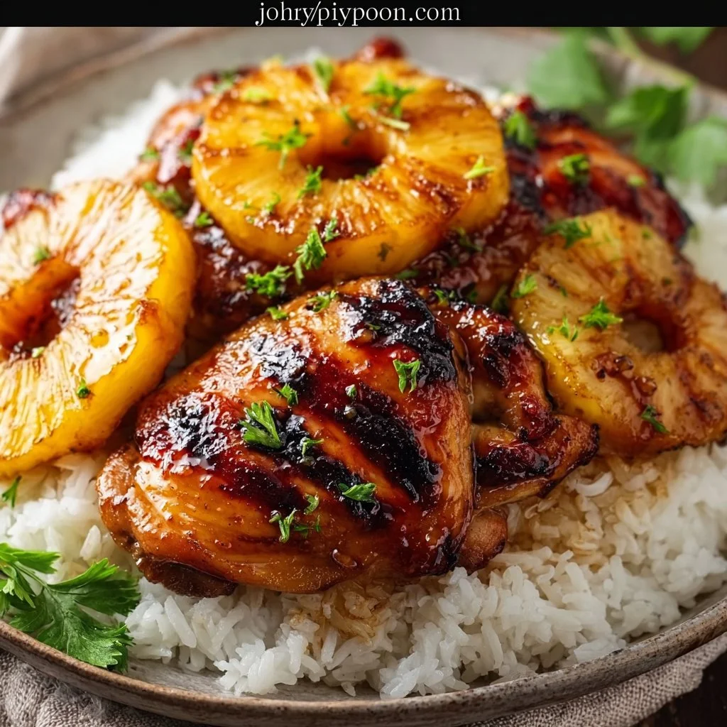 Hawaiian Chicken, Pineapple and Coconut Rice