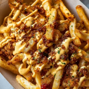 Delicious Louisiana Voodoo Fries topped with spicy flavors and seasonings