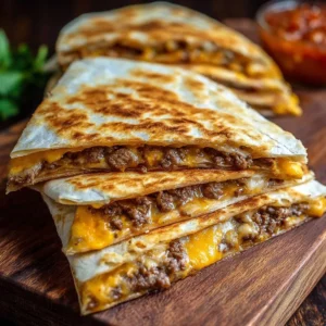 Delicious Smashburger Quesadillas served with savory toppings