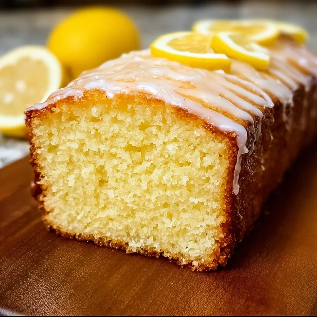 Homemade Starbucks copycat lemon loaf with glaze