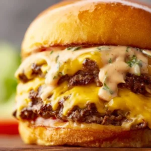 Delicious homemade copycat In-N-Out Burgers served with fries.
