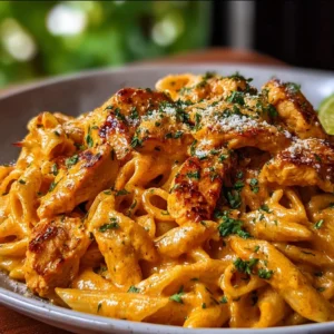 Delicious Cowboy Butter Chicken Pasta with creamy sauce and spices