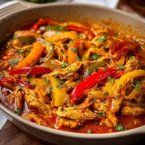 Delicious Easy Crockpot Chicken Fajitas with colorful vegetables and spices