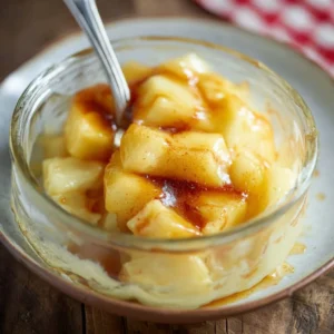 A jar of fermented apples showcasing the vibrant colors and textures of the process.