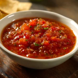 Bowl of homemade fermented salsa with colorful ingredients