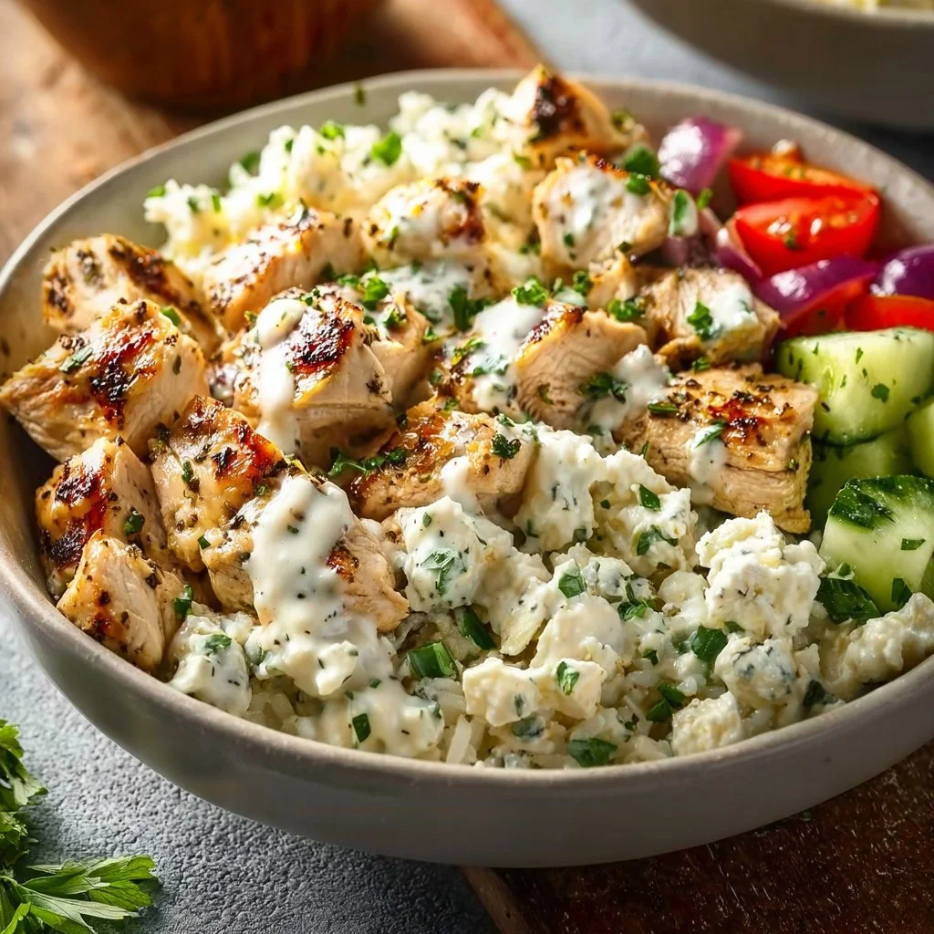 Healthy Greek Chicken Bowls for meal prep with vibrant ingredients