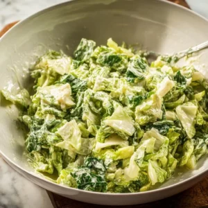 Fresh and vibrant Green Goddess Cabbage Salad with a creamy dressing