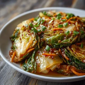 Delicious hot and sour cabbage dish served in a bowl