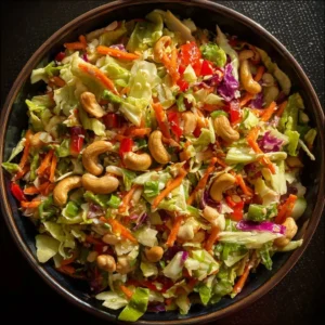 Delicious Cashew Crunch Salad with cashews and fresh vegetables