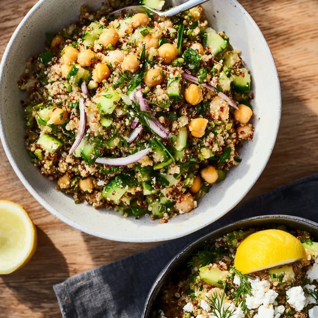 Jennifer Aniston Salad with fresh vegetables, quinoa, and a tasty dressing
