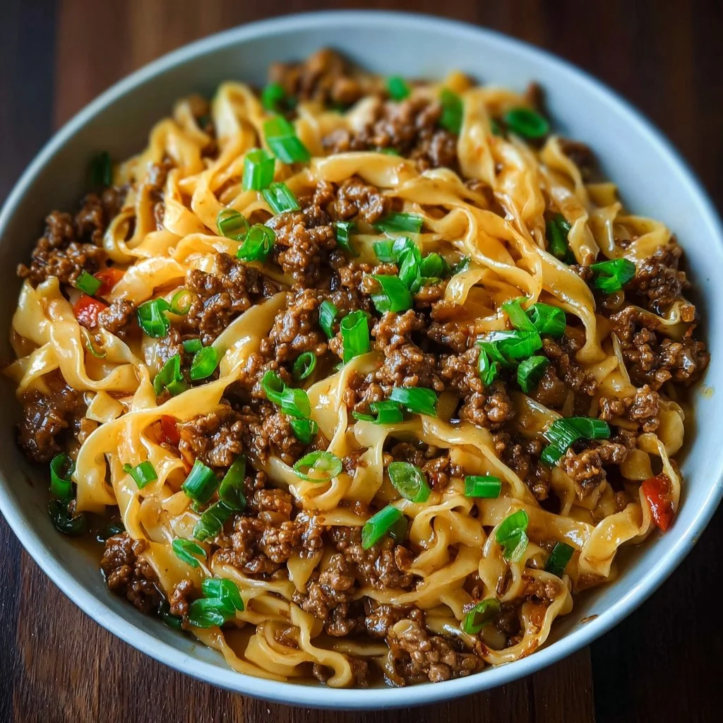 Mongolian Ground Beef Noodles